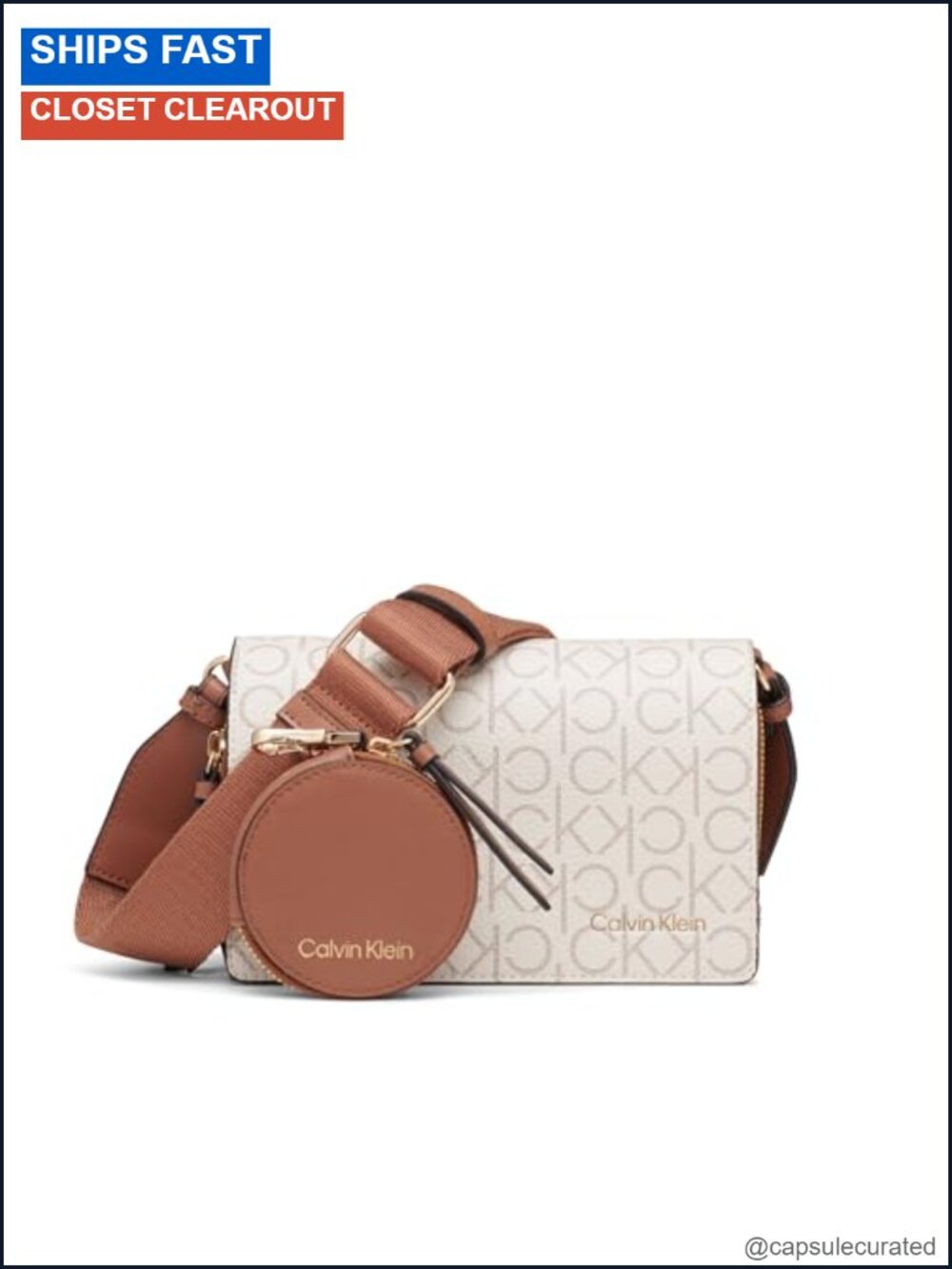 Vegan Leather Triple Compartment Camera Crossbody Bag